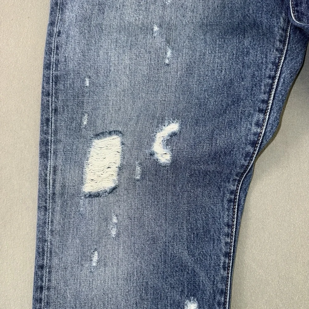 Men's Lucky Brand 121 Slim Straight Stretch Distressed Jeans Blue Size 36x32
